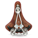 Leather Bicycle Bike Retro Leather Cycling Saddle Seat With Springs Durable