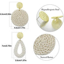 Rattan Earrings For Women Lightweight Geometric Statement Earrings Handmade
