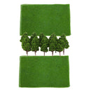 Mini Grass Mat Lawn+Cypress Tree Models 7-11cm HO OO N for RR Scenery Build