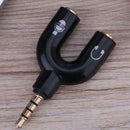 3.5mm Stereo Audio Jack Earphone Headphone 2 Way U Splitter Adapter A