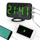 LED Screen Digital Table Alarm Clock Large Display Electronic Snooze Backli J8D9