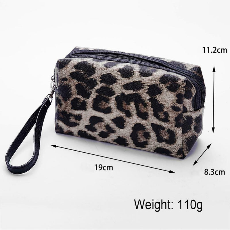 Portable Leopard Cosmetic Storage Bag Women Makeup Wash Organizer (Style 1) A