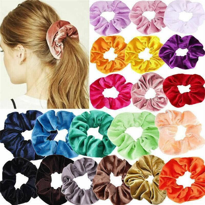 12 Pack Hair Velvet Scrunchy Bobbles Elastic Lady Hair Bands Holder