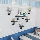 2Pcs Industrial Black Iron Pipe Bracket Wall Mounted Floating Shelf Hanging