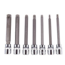 7-Piece 3/8 inch Extra Long Torx Star Bit Socket Set 110Mm Star Drill Socke