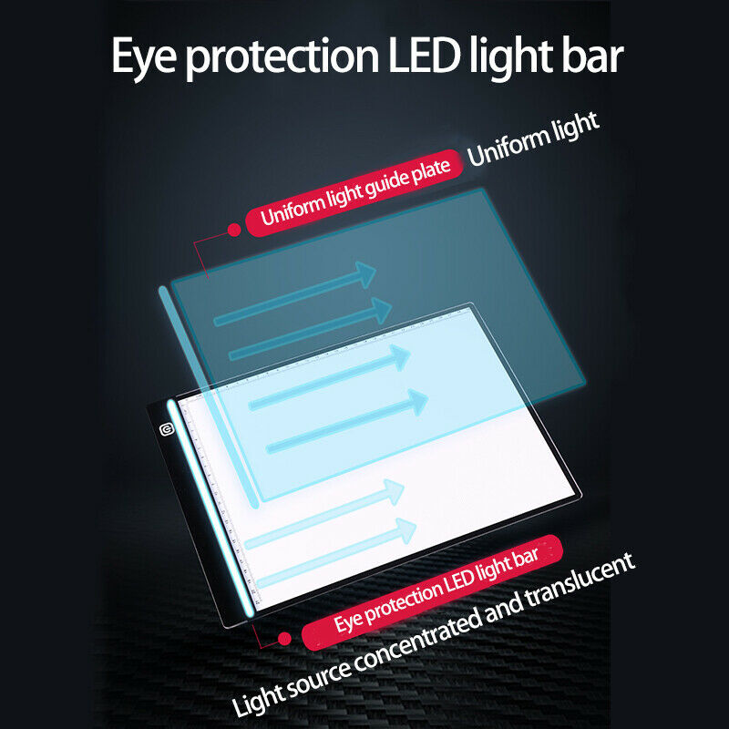 A4  USB LED Artist Thin Art Stencil Board Light Tracing Drawing Pad Table BS Cy