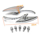 2x Chrome Custom Rearview Side Mirrors For Motorcycle