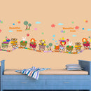 cartoon animal zoo circus train children diy`removable kids wall stickers decT3C