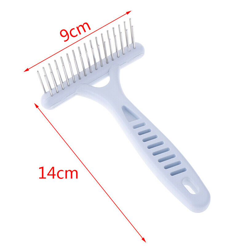 Pet White Rake Comb Stainless Steel for Dog Double-Tooth Dislocation Groom BX