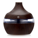 Aroma Oil Diffuser Ultrasonic Wood Grain Air Humidifier (Dark wood grain)