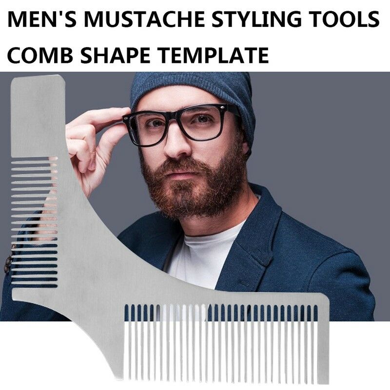 Stainless Steel Beard Styling Shaping Template Comb Facial Hair Tool M8E7