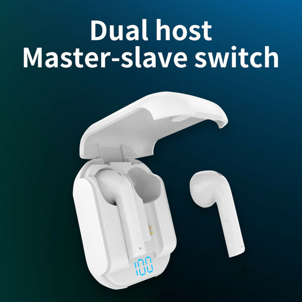 JC-16 TWS Bluetooth Earbuds with Mic Digital Display Charging Case (White)