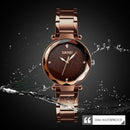 Skmei Women'S Quartz Watch Elegant Starry Dial Steel Strap Diamond Mirror W R7L5