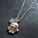 Owl Necklace Always Love You Owl Design Rhinestones Crystal Pendant Lover's Gift
