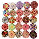 200pcs DIY Assorted 2 Holes Wood Buttons for Sewing Scrapbooking Crafts 20mm