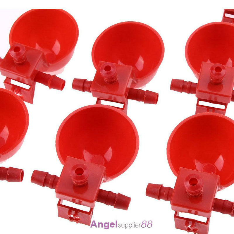 10pcs Automatic Bird Coop Feed Poultry Water Cups Chicken Fowl Drinker