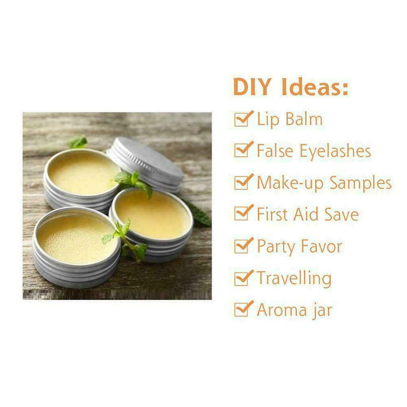 50ml Empty Aluminium Balm cosmetic Tin pot jar containers Packing box R4T7