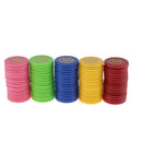 Poker Game Tokens, 100 Pack of Plastic Value Chips, 1.6 inch Counting Markers