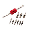 9pcs Air Conditioning Valve Cores+1pc Remover Tool A/C System Repair Kit