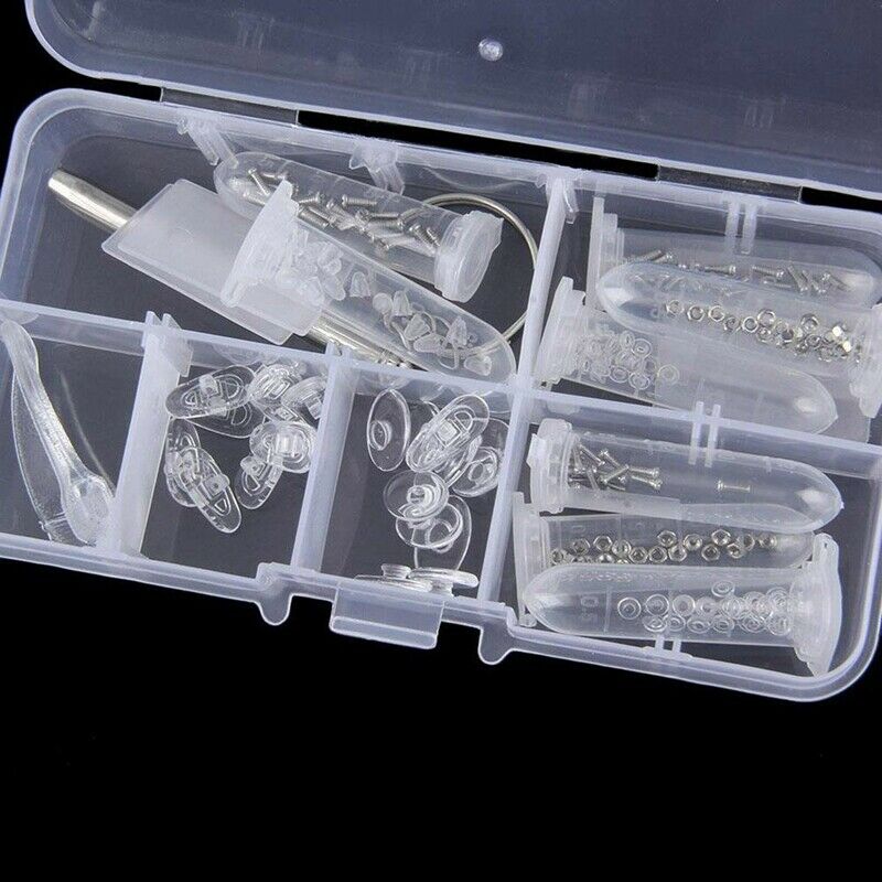 Glasses Optical Repair Tool Assortment Kit Screw Nut Nose Pad Set Durable E L5G3