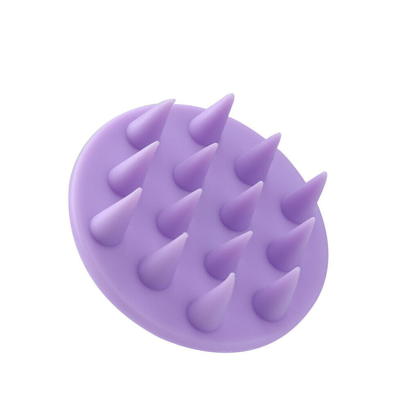Point Tip Silicone Scalp Shampoo Massage Brush Head Acupoint Comb (Purple)
