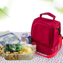 Thicken Warm Insulation Box Nylon Lunch Bag Red Lunch Bag Handbag With Zipp