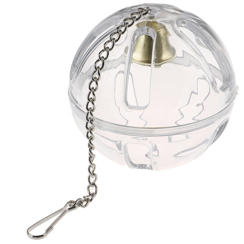 Parrots Ball Feeder Hanging Cage Feeding Birds Bell Foraging Chain For Treat Gw