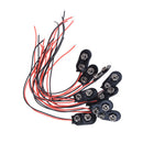 10pcs Black Red Cable Connection 9V Battery Clips Connector Buckle 15cm ^