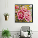11CT Ornaments DIY Stamped Kit Cross Stitch Needlework (H799 Pink Peony)