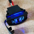 DC 12V/24V 3.1A 5V LED Dual USB Car Power Supply Charger Port Socket Waterproof