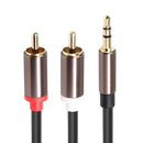 3.5mm Jack to 2 RCA AUX Audio Cable 1/8 Male to 2RCA Male Splitter (1m) A