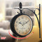 Garden Wall Station Clock Ornament Double Sided Bracket Swivels Clock