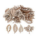 50 Pieces Wooden Leaves Embellishments Wooden Leaf Shapes Crafts for DIY Wedding