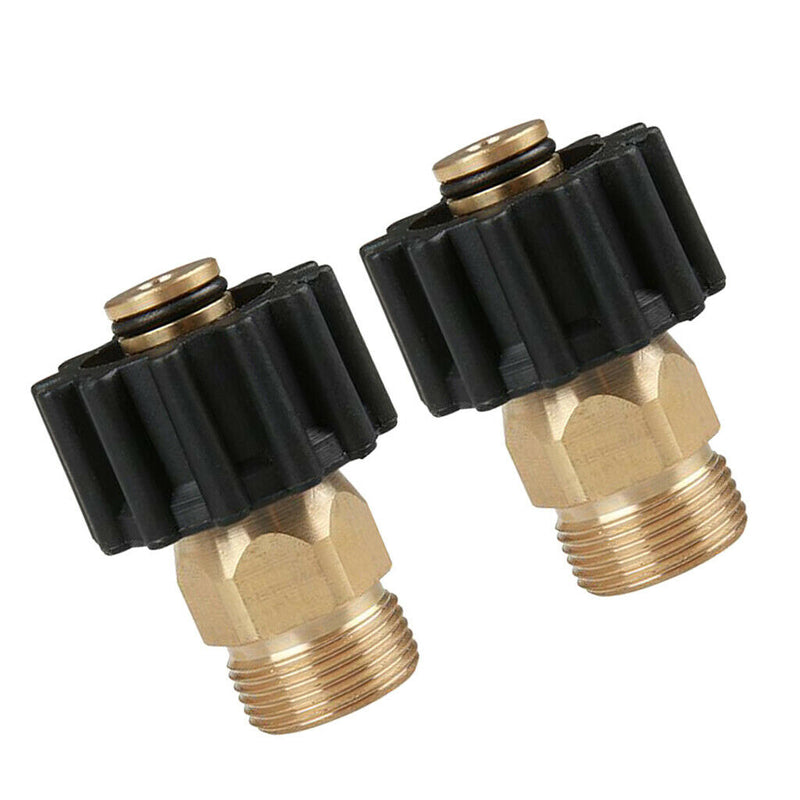 2pcs Brass M22M x M22F Garden Hose Quick Connector Fits for Pressure Washers