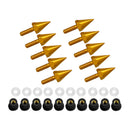10x M5 Aluminium Alloy Motorcycle Windscreen Bolts Screws Nut Kit Golden