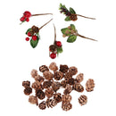 35 Pieces Rustic Natural Pine Cones Artificial Dried Flowers Bouquets Ornaments