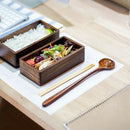 2 Layer Rectangle Wood Lunch Box Japanese Sushi Bento Lunch Box Portable FooH4E4