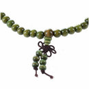 5X( Olive Green Sandalwood Beads Buddha Buddhist Mala Stretch Necklace Ros E8Z1)