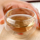 6Pcs 50Ml Clear Drinking Healthy Cup Heat Resistant Double Wall Layer Tea C P9S6