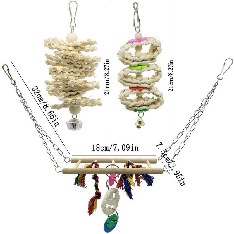 7x BIRDS CHEW TOYS CAGE HANGING SWING LADDER TOYS FOR SMALL TO LARGE PARROTS