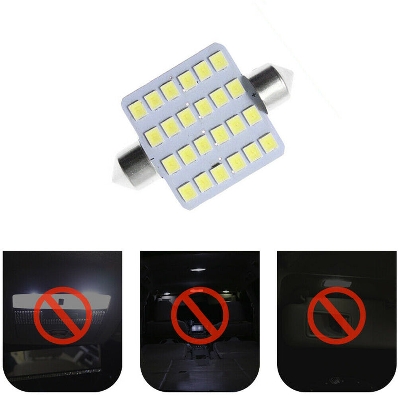 1 Set Car Interior Map Dome Light Lamps 12V 6000K White LED Bulb Car Accessories