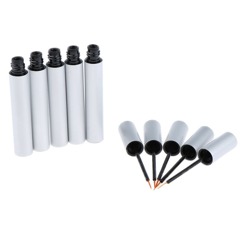 5 Pcs Ultra Fine Brush Head Empty Liquid Eye Liner Bottle Eyeliner Container
