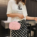 Lace Flower Shoulder Handbags Women Chain PU Leather Crossbody Bags (Pink)