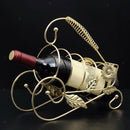 Iron Wire Wine Bottle Holder Rack Bar Desktop Display Stand Bracket Golden