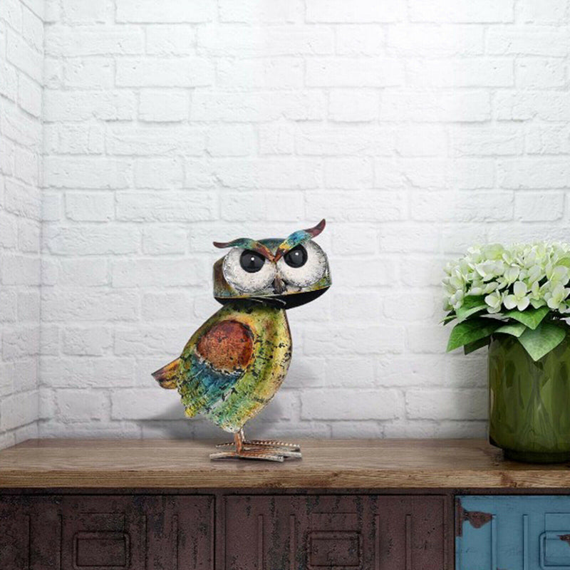 Iron Art Outdoor Patio Decorative Animal Garden Decor Lawn Decorative Owl Statue