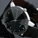 Classic Luxury Men's Leather Strap Crystal Dial Casual Analog Quartz Wrist Watch