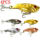 4pcs/KIT Lots Fun Metal Fishing Lures Bass CrankBait Spoon Crank Bait Tackle SET