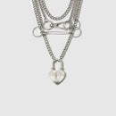 Multilayer Punk Love Heart Hollow Out Choker Metal Chain Necklace Jewelry GS Hn
