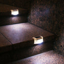 4pcs LED Outdoor Solar Wall Stair Light IP65 Porch Garden Lamp (Cold White)