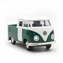 Green simulation 1:32 sound and light music pull back retro van truck expre